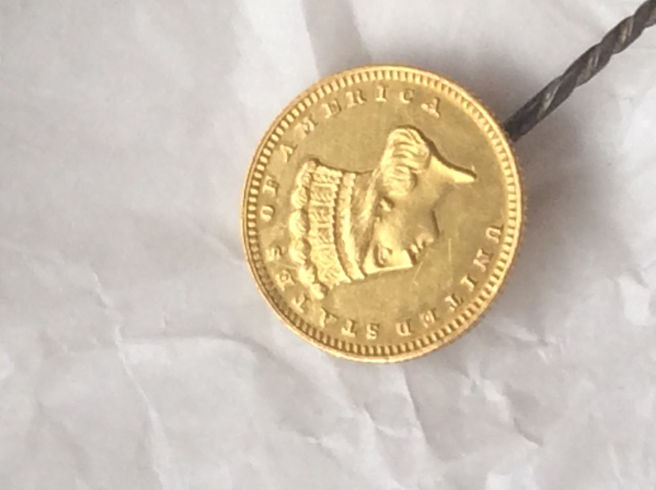 1874-One-Gold-Dollar-Coin-Stickpin/Tiepin